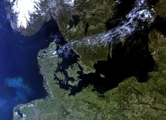 Satellietfoto van Noord-Europa